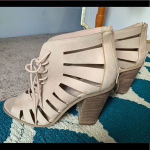 Open-Toe, Lace-up Booties (zipper closure)